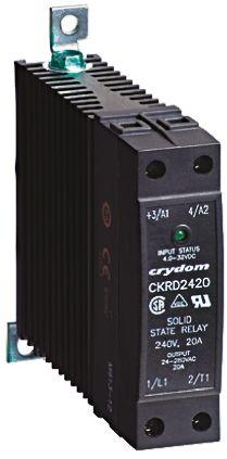 Sensata/Crydom CKR24 Series Solid State Relay, 30 A Load, DIN Rail Mount, 280 V rms Load, 32 V dc Control, CKRD2430-10