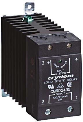 Sensata/Crydom Solid State Relay, 45 A Load, DIN Rail Mount, 280 V Load, 32 V Control, CMRD2445