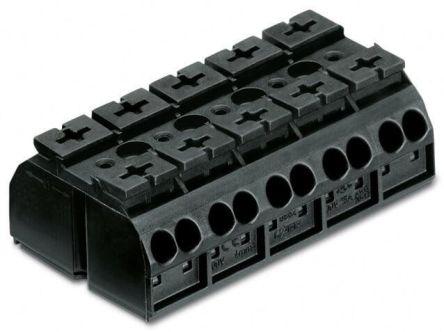 WAGO 862 Series Terminal Strip, 5-Way, 32A, 20 - 12 AWG, Wire, Push-In Cage Clamp Termination