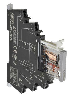 SLIMLINE RELAY 6 MM INCL. SOCKET, SPDT,