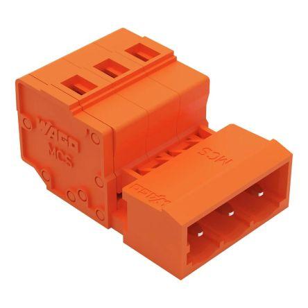 WAGO, 5.08mm Pitch, MCS-MIDI Classic, 3 Way, Pluggable Terminal Block, Header, Snap-In, Spring Cage Termination, 231-633