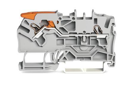 WAGO2102-1201 TOPJOB S, 2102 Series Feed Through Terminal Block, 2.5mm², Single-Level, Push-In Cage Clamp Termination,