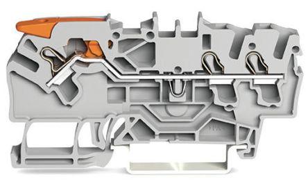 WAGO2102-1301 TOPJOB S, 2102 Series Feed Through Terminal Block, 2.5mm², Single-Level, Push-In Cage Clamp Termination,