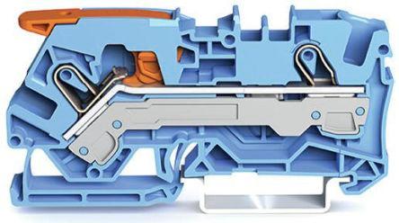 WAGO2106-1204 TOPJOB S, 2106 Series Feed Through Terminal Block, 6mm², Single-Level, Push-In Cage Clamp Termination,