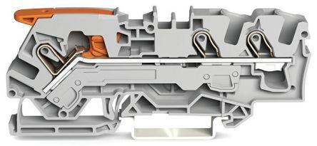 WAGO2106-1301 TOPJOB S, 2106 Series Feed Through Terminal Block, 6mm², Single-Level, Push-In Cage Clamp Termination,