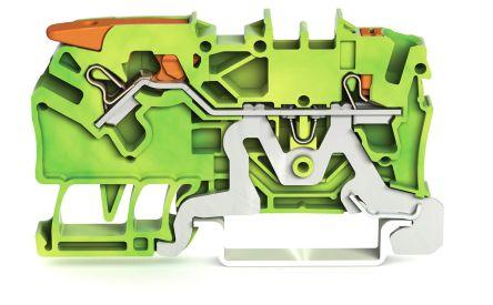 WAGO2102-5207 TOPJOB S, 2102 Series Earth Terminal Block, 2.5mm², Single-Level, Push-In Cage Clamp Termination, ATEX,