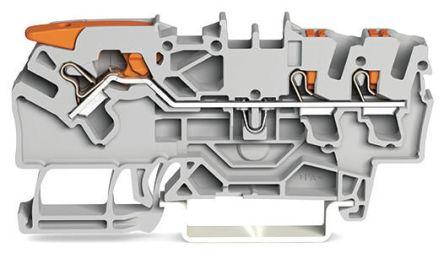 WAGO2102-5301 TOPJOB S, 2102 Series Feed Through Terminal Block, 2.5mm², Single-Level, Push-In Cage Clamp Termination,