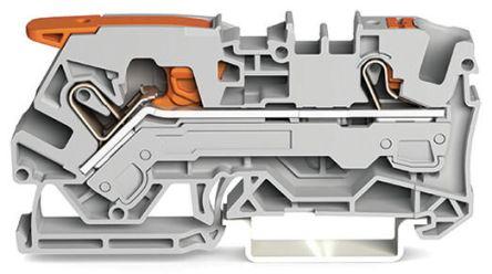 WAGO2106-5201 TOPJOB S, 2106 Series Feed Through Terminal Block, 6mm², Single-Level, Push-In Cage Clamp Termination,