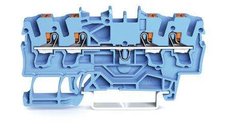 WAGO2202-1404 TOPJOB S, 2202 Series Feed Through Terminal Block, 2.5mm², Single-Level, Push-In Cage Clamp Termination,