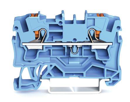 WAGO2204-1204 TOPJOB S, 2204 Series Feed Through Terminal Block, 4mm², Single-Level, Push-In Cage Clamp Termination,