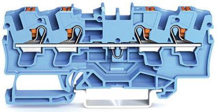 WAGO2204-1404 TOPJOB S, 2204 Series Feed Through Terminal Block, 4mm², Single-Level, Push-In Cage Clamp Termination,