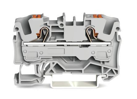 WAGO2206-1201 TOPJOB S, 2206 Series Feed Through Terminal Block, 6mm², Single-Level, Push-In Cage Clamp Termination,