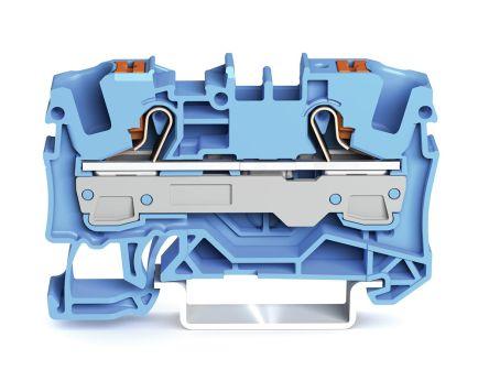 WAGO2206-1204 TOPJOB S, 2206 Series Feed Through Terminal Block, 6mm², Single-Level, Push-In Cage Clamp Termination,