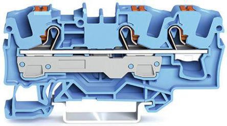 WAGO2206-1304 TOPJOB S, 2206 Series Feed Through Terminal Block, 6mm², Single-Level, Push-In Cage Clamp Termination,