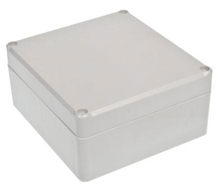 RS PRO Grey ABS Enclosure, IP65, IK09, Grey Lid, 125.3 x 115.4 x 58.05mm