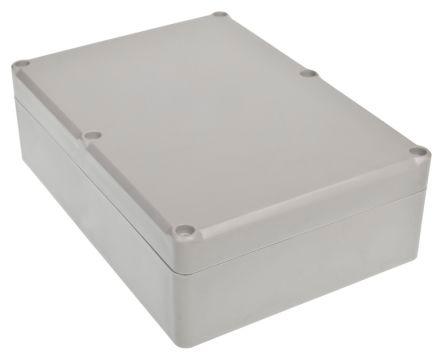 RS PRO Grey ABS Enclosure, IP67, IK09, Grey Lid, 176.8 x 125.95 x 56.65mm