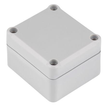 RS PRO Grey ABS Enclosure, IP67, IK09, Grey Lid, 63.15 x 57.1 x 36.65mm