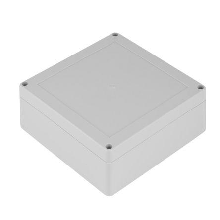 RS PRO Grey ABS Enclosure, IP65, IK07, Grey Lid, 119.8 x 119.8 x 60.1mm