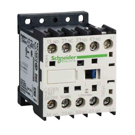 Schneider Electric Control Relay - 3NO + 1NC, 10 A F.L.C, 10 A Contact Rating, 4.5 VA, 220 <arrow/> 230 Vac, TeSys