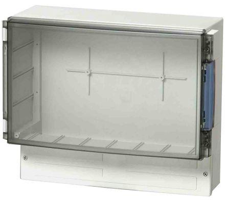 Fibox Grey ABS Enclosure, IP65, IK07, Smoked Grey Lid, 390 x 316 x 167mm