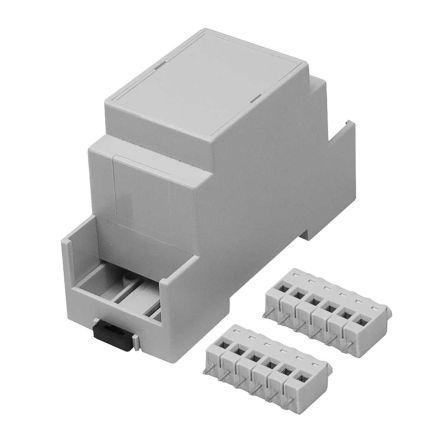 RS PRO Extended Walls/Sides Enclosure Type, 36 x 90 x 58mm, Polycarbonate DIN Rail Enclosure Kit