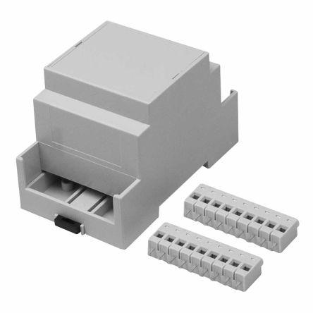 RS PRO Extended Walls/Sides Enclosure Type, 53.4 x 90 x 58mm, Polycarbonate DIN Rail Enclosure Kit