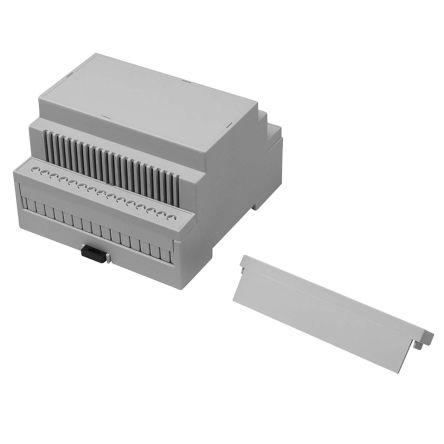 RS PRO Open Top, Vented Sides Enclosure Type, 88 x 90 x 58mm, Polycarbonate DIN Rail Enclosure Kit