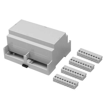 RS PRO Extended Walls/Sides Enclosure Type, 106.2 x 90 x 58mm, Polycarbonate DIN Rail Enclosure Kit