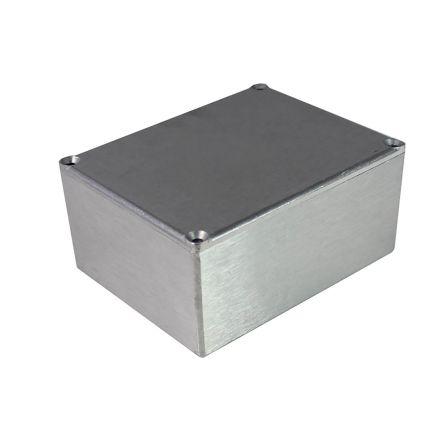 RS PRO Silver Die Cast Aluminium General Purpose Enclosure, IP54, Black Lid, 119 x 94 x 56mm