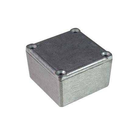 RS PRO Silver Die Cast Aluminium General Purpose Enclosure, IP54, Black Lid, 51 x 51 x 32mm