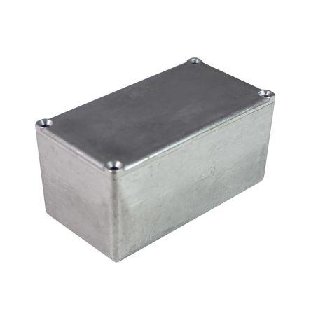 RS PRO Silver Die Cast Aluminium General Purpose Enclosure, IP54, Black Lid, 111 x 60 x 54mm