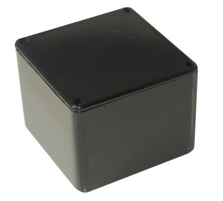RS PRO Black ABS General Purpose Enclosure, IP54, Black Lid, 55 x 55 x 42mm