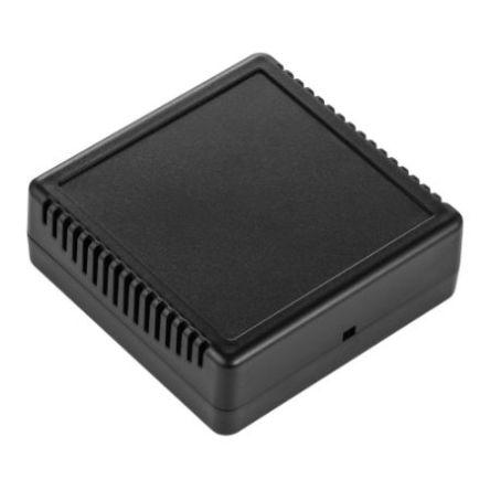 RS PRO Black ABS General Purpose Enclosure, IP20, IK06, Black Lid, 100 x 100 x 35.3mm