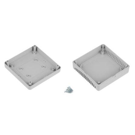 RS PRO Light Grey ABS General Purpose Enclosure, IP20, IK06, Light Grey Lid, 100 x 100 x 35.3mm