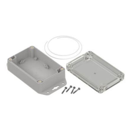 RS PRO Light Grey Polycarbonate Enclosure, IP65, Transparent Lid, 121.4 x 81.6 x 45.2mm