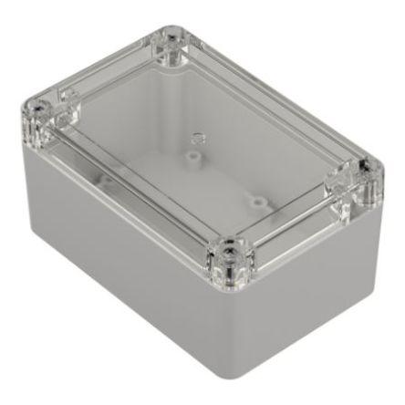 RS PRO Light Grey ABS, Polycarbonate Enclosure, IP65, Transparent Lid, 121.4 x 81.6 x 60.2mm