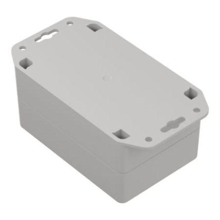 RS PRO Light Grey ABS Enclosure, IP65, Flanged, Light Grey Lid, 121.4 x 81.6 x 60.2mm