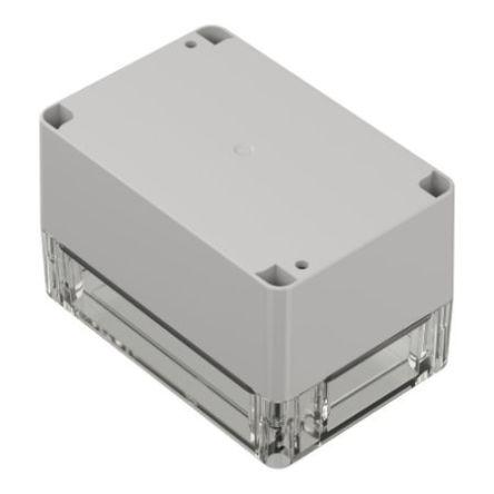 RS PRO Light Grey ABS, Polycarbonate Enclosure, IP65, Transparent Lid, 120 x 80 x 75.2mm