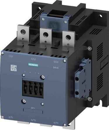 Siemens SIRIUS Contactor, 110-127 V ac/dc Coil, 3 Pole, 400 A, 200 kW, 2NO + 2NC