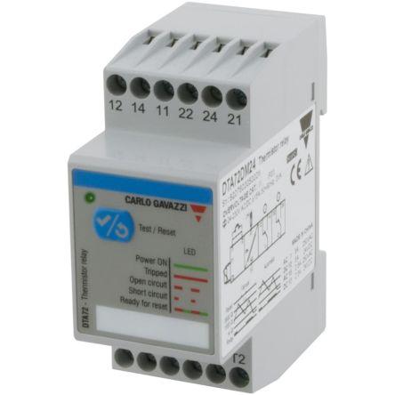 Carlo Gavazzi Thermistor Motor Protection Monitoring Relay, SPDT, DIN Rail, DTA72DM24