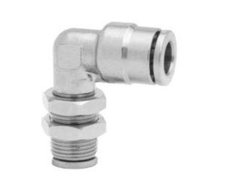 Norgren PNEUFIT Series Bulkhead Threaded-to-Tube Adaptor, Push In 6 mm to Push In 6 mm, Threaded-to-Tube Connection