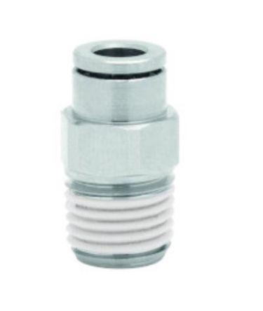 Norgren PNEUFIT Series Straight Threaded Adaptor, R 1/8 Male to Push In 4 mm, Threaded-to-Tube Connection Style