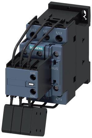 Siemens SIRIUS Contactor, 230 V ac Coil, 3 Pole, 24 A, 1NO + 2NC