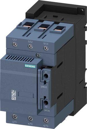 Siemens SIRIUS Contactor, 230 V ac Coil, 3 Pole, 144 A, 1NO + 1NC