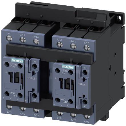 Siemens SIRIUS Reversing Contactor, 230 V ac Coil, 3 Pole, 50 A, 22 kW, 3NO