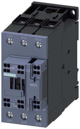 Siemens SIRIUS Contactor, 24 V ac Coil, 3 Pole, 40 A, 18.5 kW, 1NO + 1NC