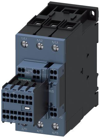 Siemens SIRIUS Contactor, 110 V dc Coil, 3 Pole, 80 A, 37 kW, 2NO + 2NC