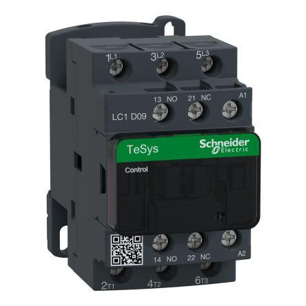 Schneider Electric TeSys D Contactor, 100 V ac Coil, 3 Pole, 9 A, 5.5 kW, 1NC + 1NO