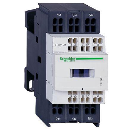 Schneider Electric TeSys D Contactor, 24 V dc Coil, 3 Pole, 32 A, 18.5 kW, 1NC + 1NO