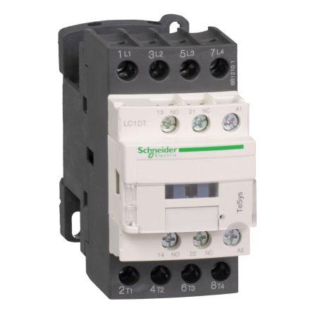 Schneider Electric TeSys D Contactor, 125 V dc Coil, 4 Pole, 40 A, 1NC + 1NO